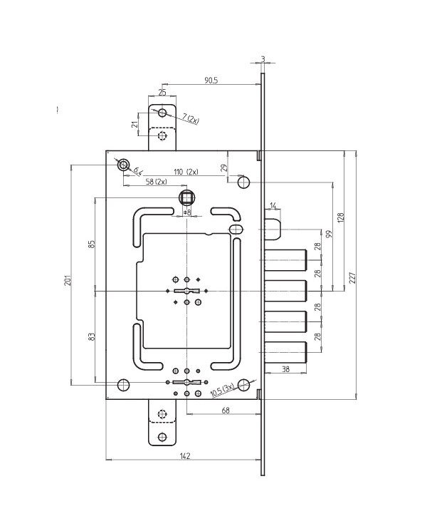 CR SERRATURA PLANARE PLURISISTEMA DM ART 2756