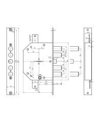 CR SERRATURA PLANARE DM SX ART 2155 INT. 28