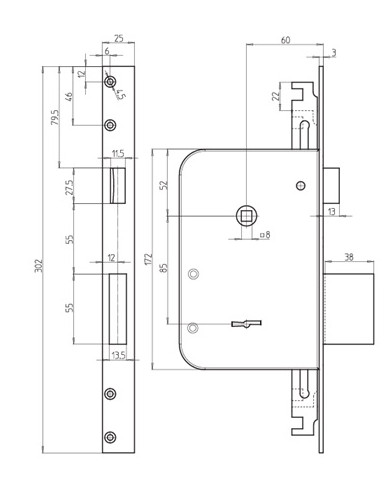 CR SERRATURA INFILARE DM ART 8000