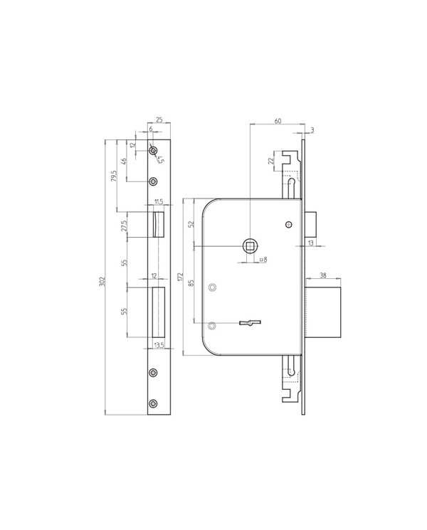CR SERRATURA INFILARE DM ART 8000