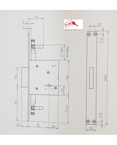 TRAK SERRATURA TRIPLICE 2M E50 ART Y8TD101250