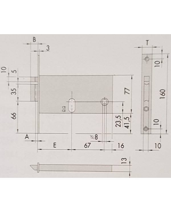 Serrure Mécanique A Cylindre Cisa Entrée 70 Série 44151-70
