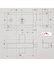 YALE SERRATURA Q/MANIGLIA DA 60 DX ZINCATA