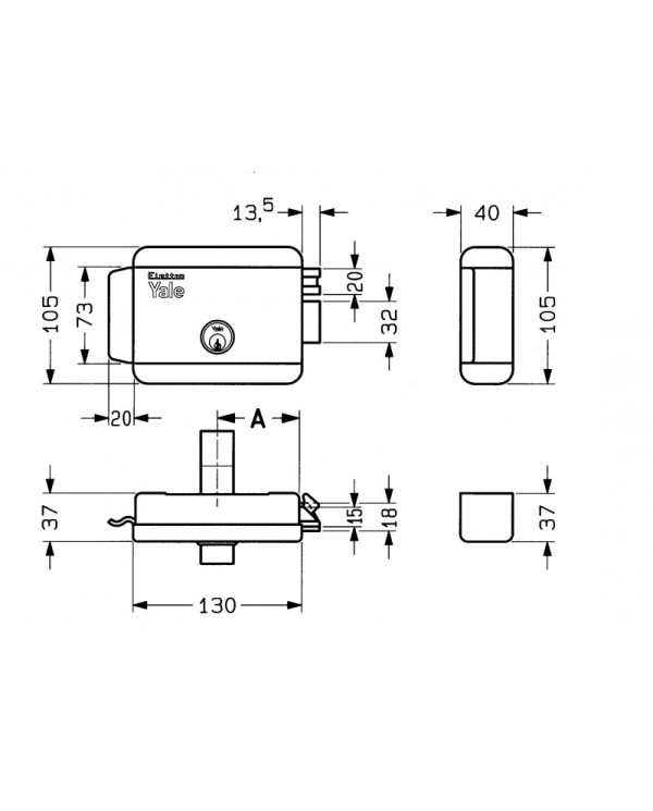 YALE ELETTROSERRATURA APPLICARE ZINCATA E 70 DX