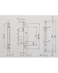 ISEO SERRATURA MONTANTE TRIPLICE A RULLO ENT 30