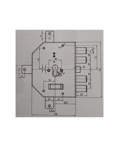 CR SERRATURA TRIPLICE CILINDRO DX ART 2200PEN