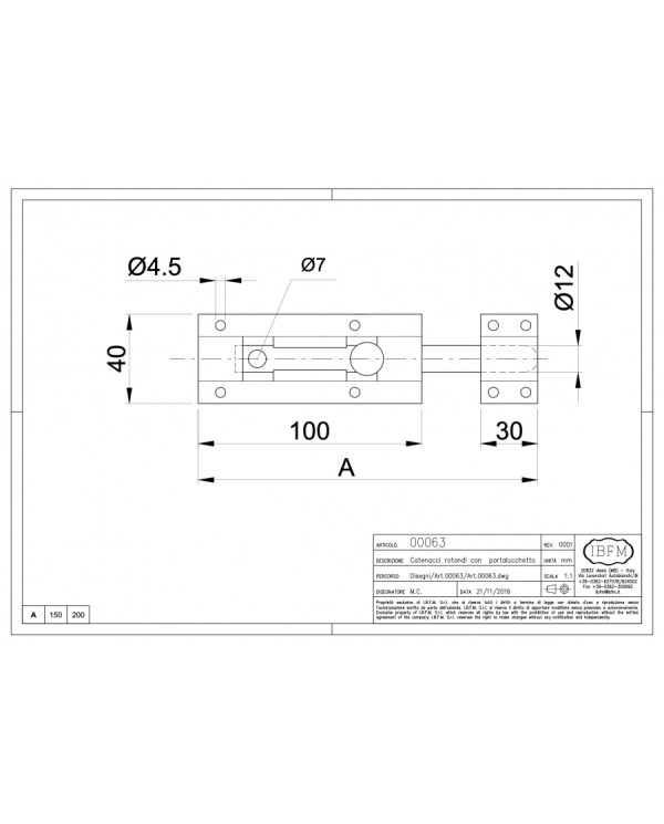 IBFM CATENACCI VERTICALI TONDI ART 55 DA 80