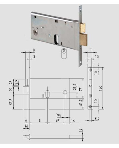 CISA SERRATURA DA FASCIA ENT 80 ART 44460.80