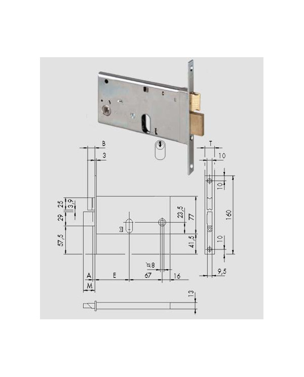 CISA SERRATURA DA FASCIA ENT 80 ART 44460.80
