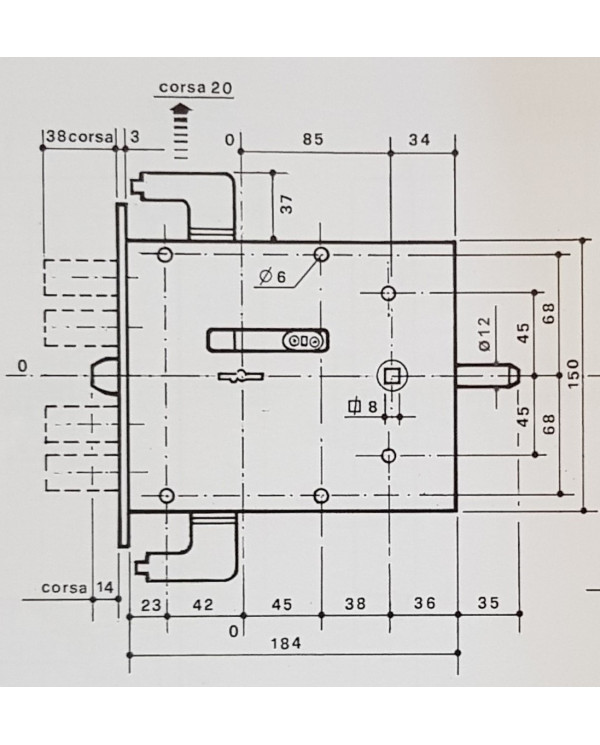 POTENT SERRATURA INFILARE SX DM ART 1900N4B/S