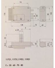 CISA ELETTROSERRATURA APPLICARE DA 60 DX ART 11721