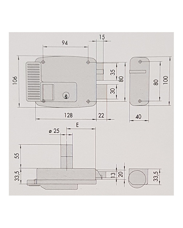 CISA ELETTROSERRATURA APPLICARE DA 60 DX ART 11761