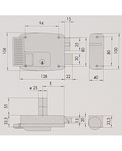 CISA ELETTROSERRATURA APPLICARE DA 70 SX ART 11761