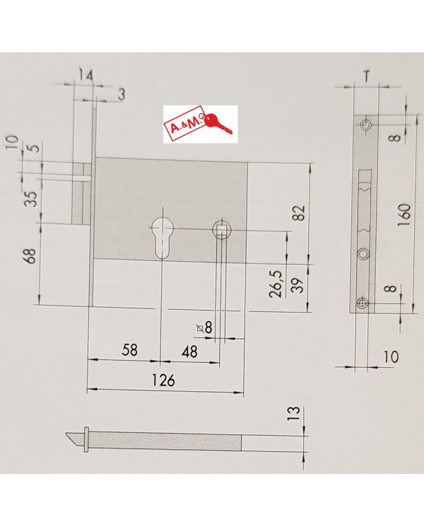 CISA ELETTROSERRATURA INFILARE MM 60 SX ART 14010