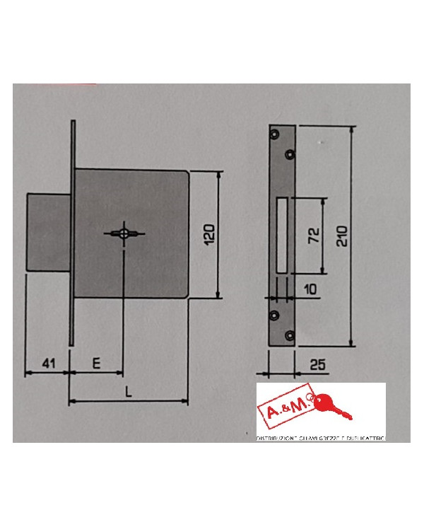 ISEO SERRATURA INFILARE DM MM 50 ART 31320050