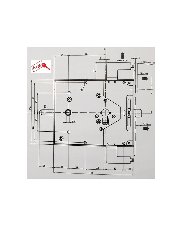 POTENT SERRATURA CILINDRO DX ART 1900N2CIL/D