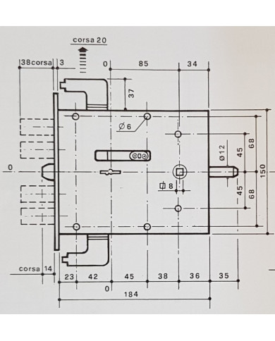 POTENT SERRATURA INFILARE SX DM ART 1900N2B/S