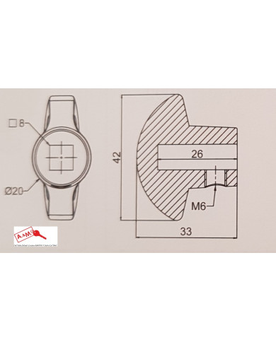SECUREMME POMOLO PER CODOLO  Q8 BRONZO