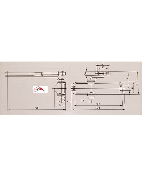 CHIUDIPORTA AEREO ARGENTO S/ZA FERMO ART DC120
