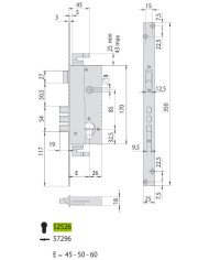 CISA SERRATURA INFILARE A CILINDRO ART 52526 45 0