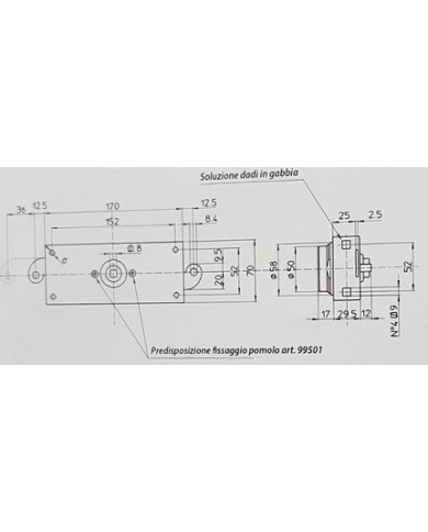 MOT SERRATURA  A POMPA PER BASCULANTI ART 45750