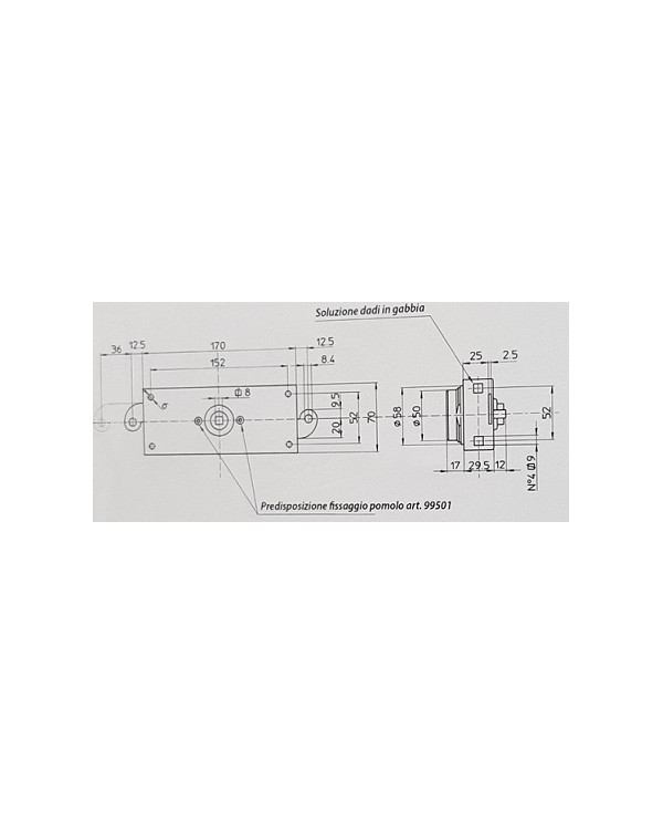 MOT SERRATURA  A POMPA PER BASCULANTI ART 45750