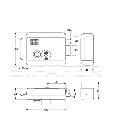 YALE ELETTROSERRATURA ENT 50 DX ART 67400501