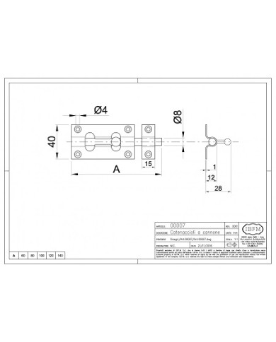 IBFM CATENACCI CANNONE ART 7/Z DA 120 ZINCATO
