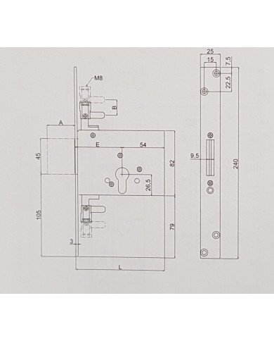 SECUREMME SERRATURA TRIPLICE CILINDRO E70