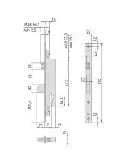 CISA SERRATURA PER MONTANTE RULLO E 25 ART 46250