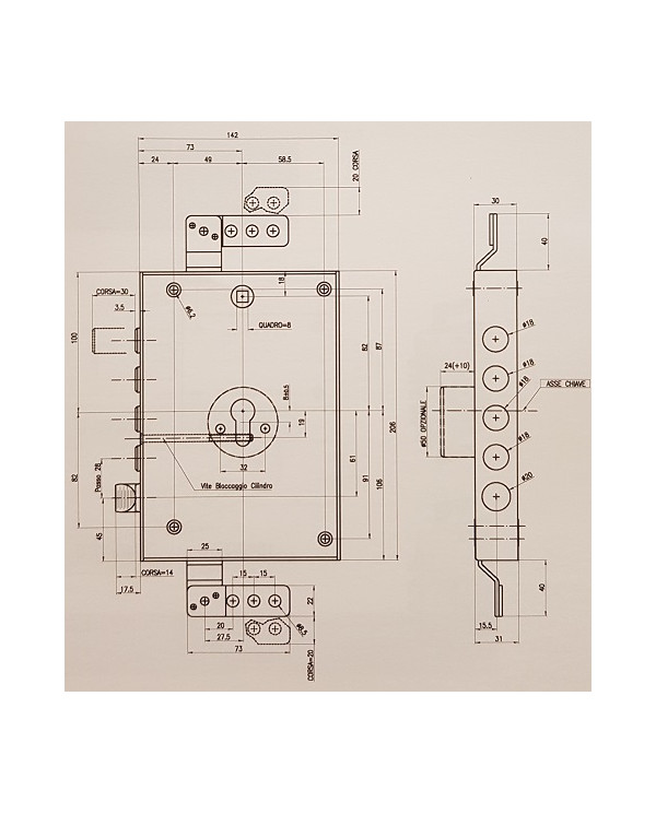 POTENT SERRATURA A CILINDRO DX ART 1940/37/D