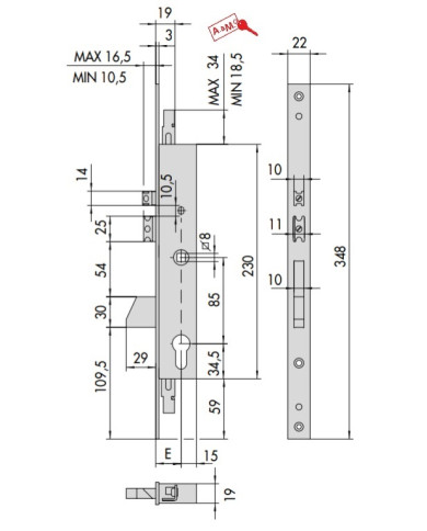 CISA ELETTROSERRATURA A MONTANTE ART 16225 30