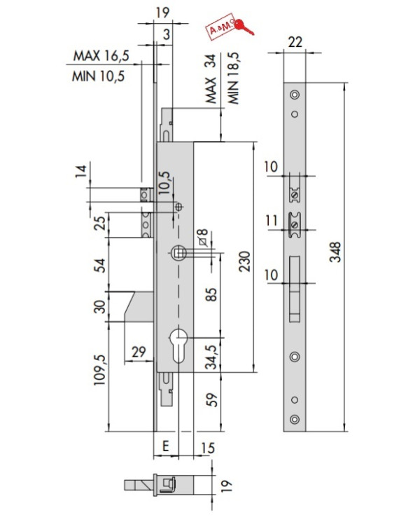 Serratura Elettrica CISA 16225-35 - Per Porte Blindate, Antipanico, Tagliafuoco - Sicurezza Made In Italy