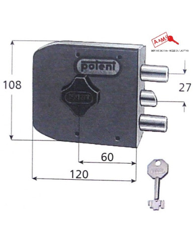 POTENT SERRATURA LATERALE DX MANDATA