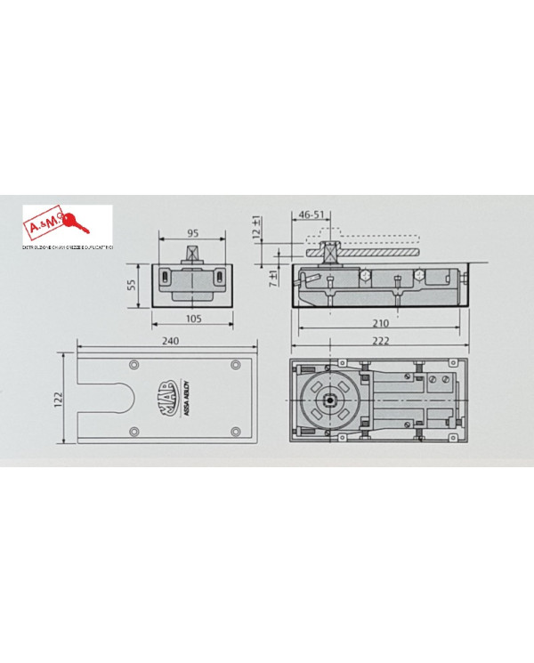 CHIUDIPORTA A PAVIMENTO MAB ART 7135