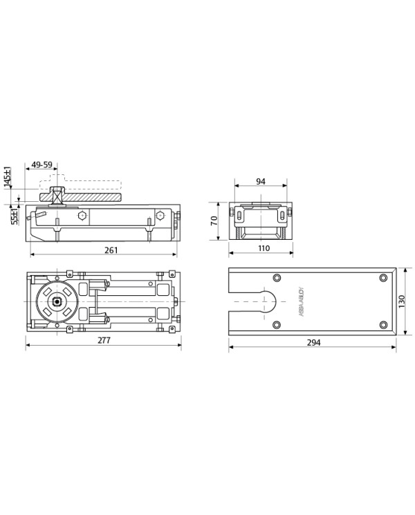 CHIUDIPORTA A PAVIMENTO ASSA ABLOY ART 477