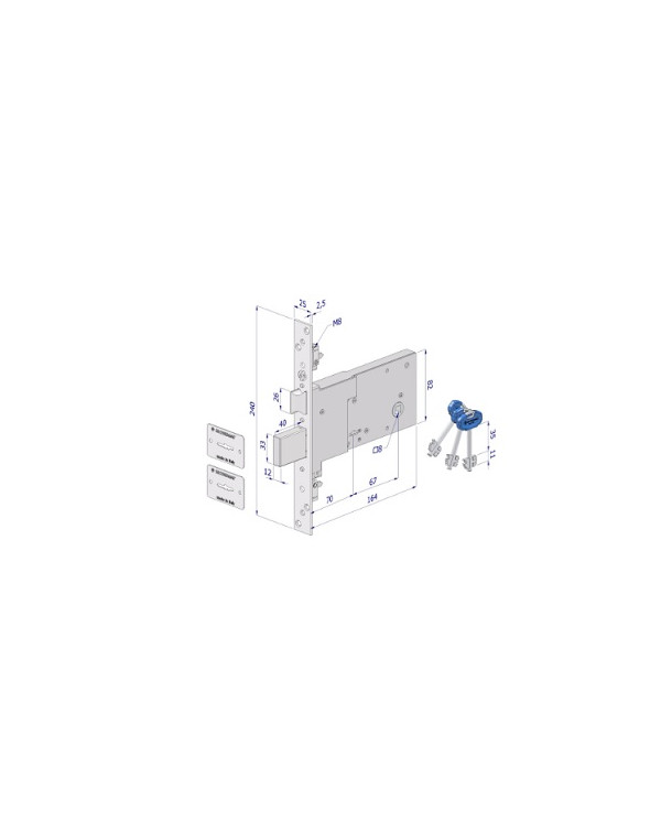 SECUREMME SERRATURA TRIPLICE FASCIA E 70 ART 2008