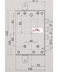 MOTTURA SERRATURA TRIPLICE E60 GRD ART 89571
