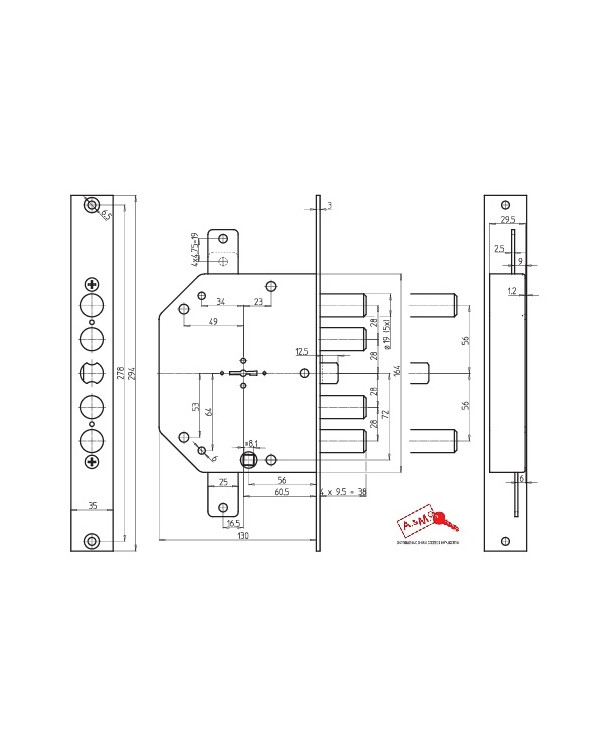 CR SERRATURA INFILARE DM ART 2151/28