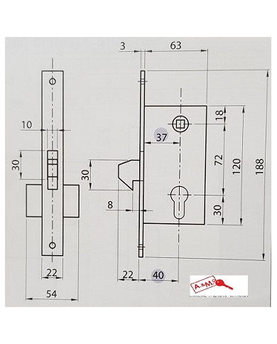 IBFM SERRATURA A GANCIO PER SCORREVOLI E40 ART 447