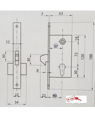 IBFM SERRATURA A GANCIO PER SCORREVOLI E40 ART 447