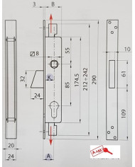 IBFM SERRATURA TRIPLICE PER MONTANTE E30 ART 2502