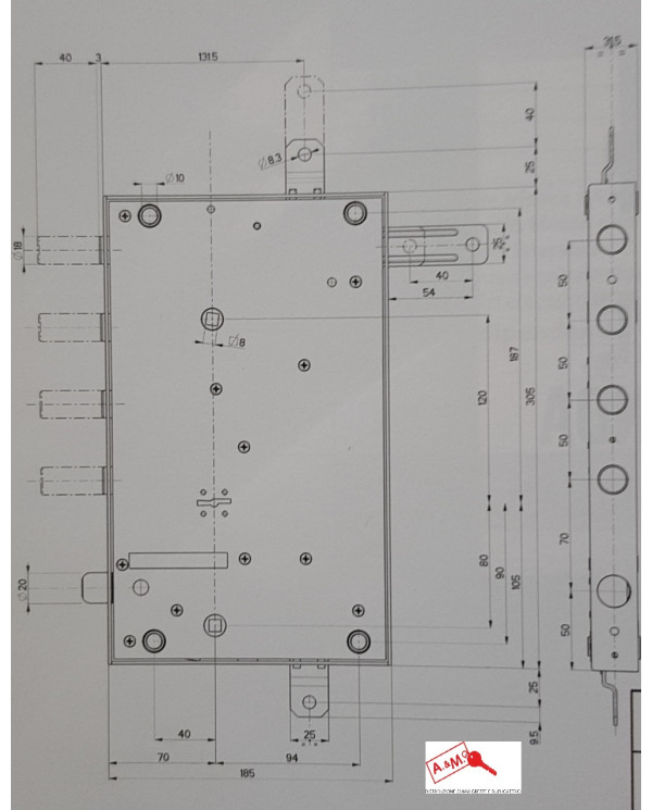 MOTTURA SERRABLINDA DOPPIA MAPPA DX SERIE 64
