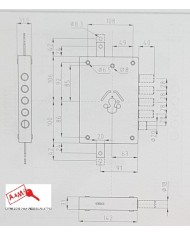 DIERRE SERRATURA BLINDATI CIL E70 DX ART NE42