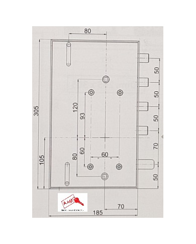 MOTTURA SERRATURA TIPO SERRABLINDA SX SERIE SPEC
