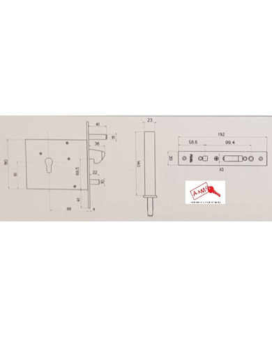 ISEO ELETTROSERRATURA INFILARE GANCIO E90 ART 381
