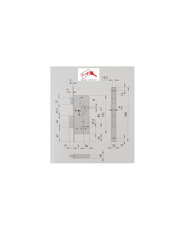 CISA SERRATURA INFILARE MM 60 DM 2M ART 57211 60