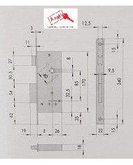 CISA SERRATURA INFILARE MM 60 DM 2M ART 57211 60