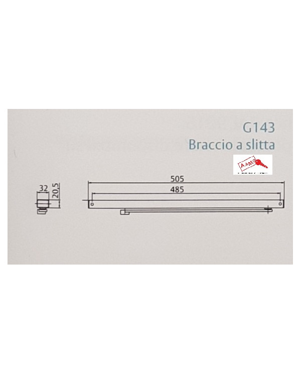 CHIUDIPORTA BRACCIO A SLITTA NERO PER DC140