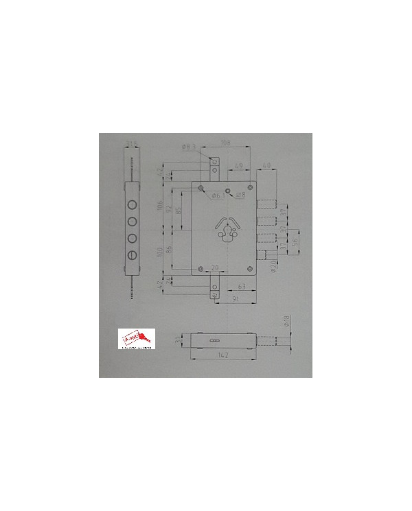 DIERRE SERRATURA BLINDATI CIL E60 SX ART NE43